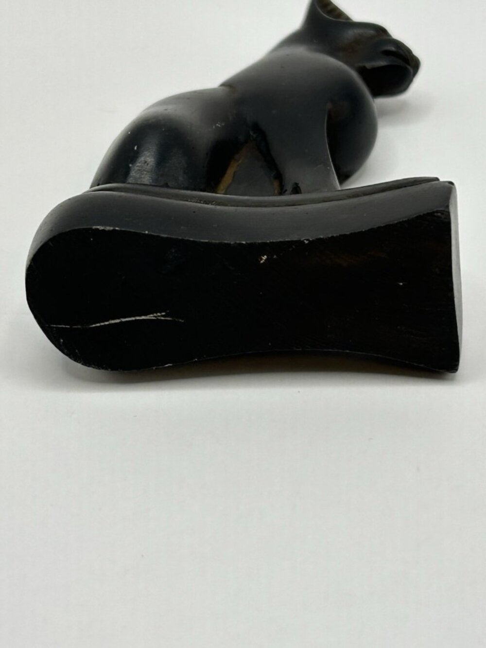 Vintage Egyptian Bastet Cat Figurine Black Carved Resin Statue 4” Retro Witchy - Picture 15 of 16